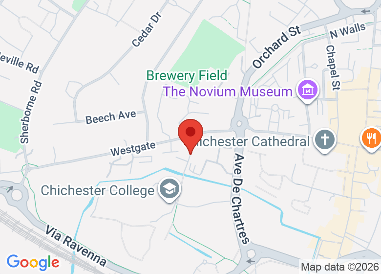 Map showing location of Chichester City Arts Centre