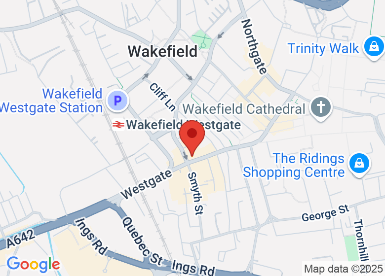 Map showing location of Theatre Royal Wakefield