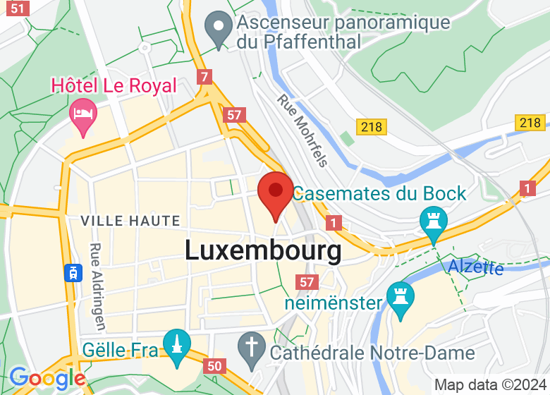 Carte montrant l'emplacement de Ashtanga Yoga Luxembourg 
