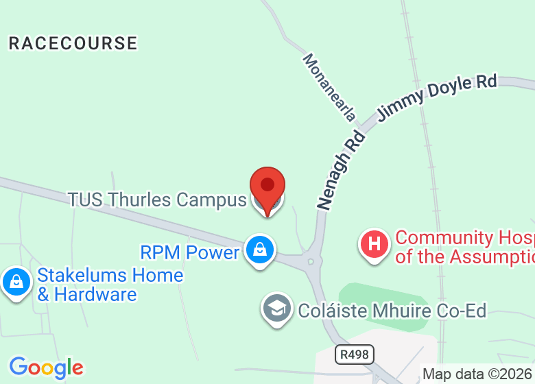 Map showing location of TUS Thurles Campus