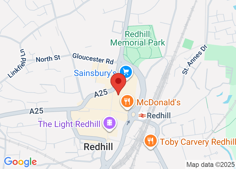 Map showing location of Redhill Library