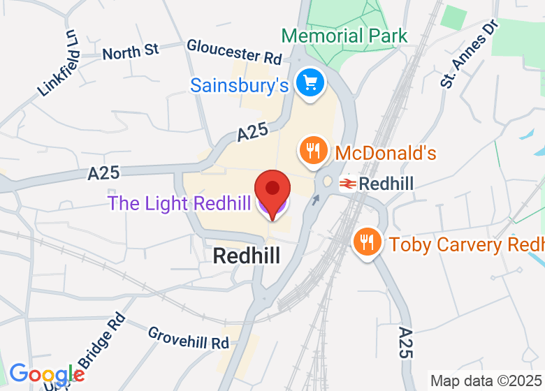 Map showing location of The Light Redhill