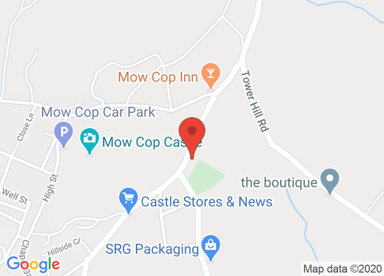 Map showing location of Mow Cop Community Hall