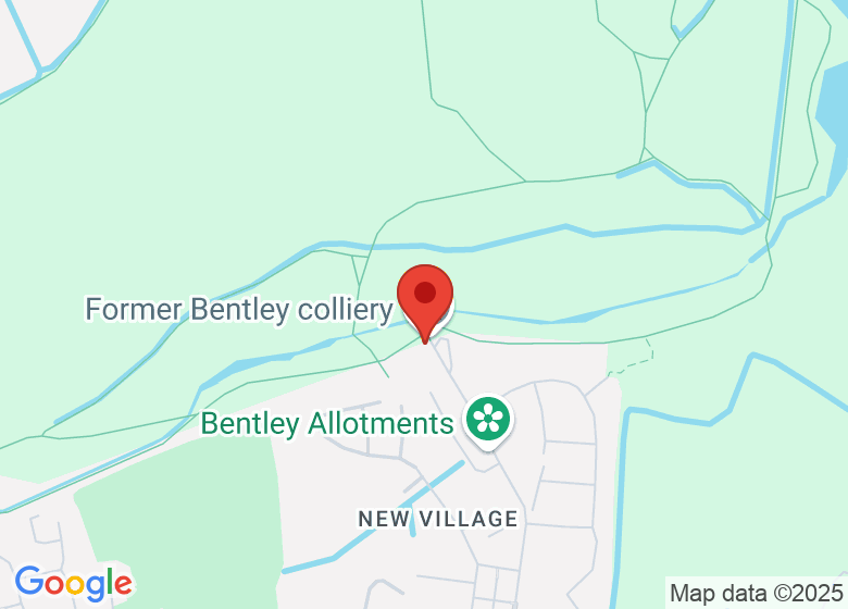 Map showing location of Bentley Community Woodland