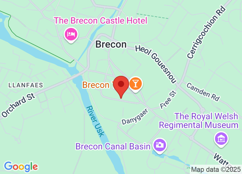 Map showing location of The Muse Brecon