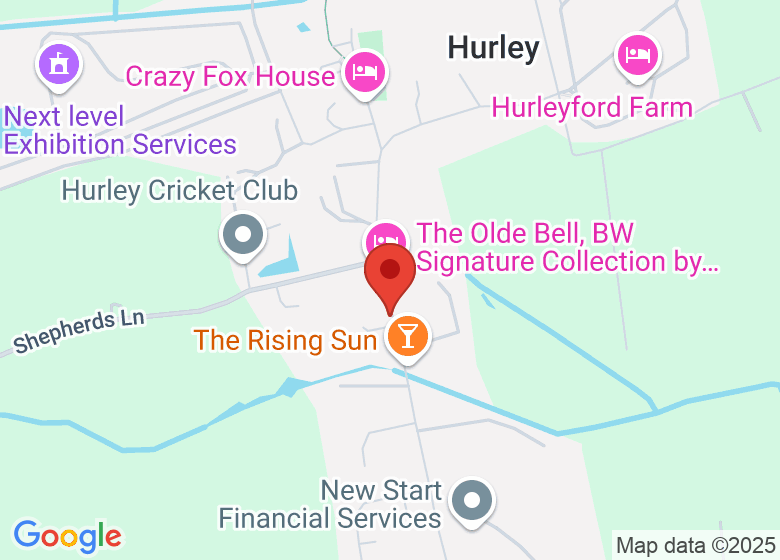 Map showing location of Hurley Village Hall