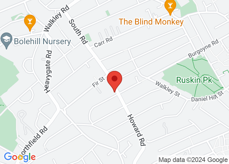 Map showing location of St Mary's Church, : Walkley