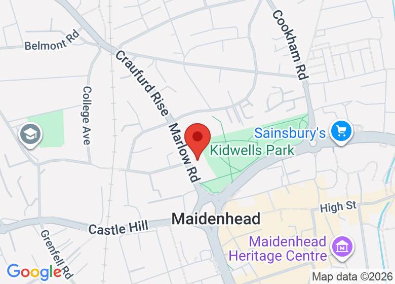 Map showing location of Maidenhead Community Centre