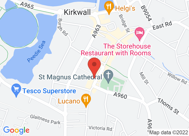 Map showing location of Kirkwall & St Ola Community Centre