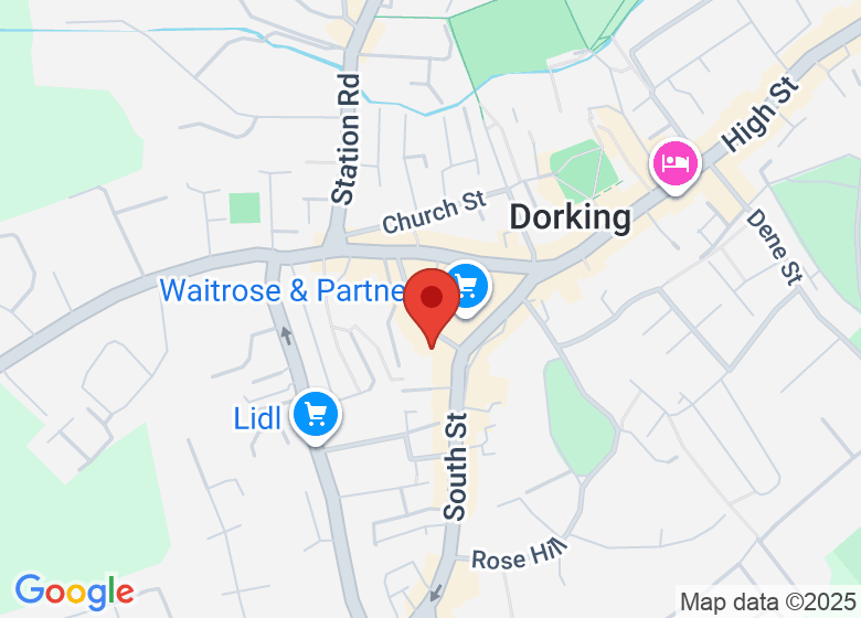 Map showing location of Crossways Community Baptist Church Dorking
