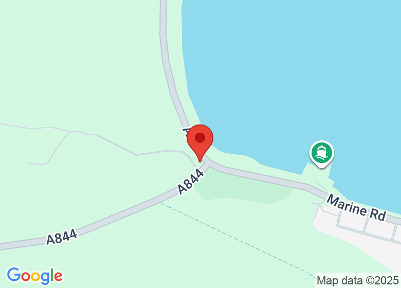 Map showing location of Kames Castle Cottages
