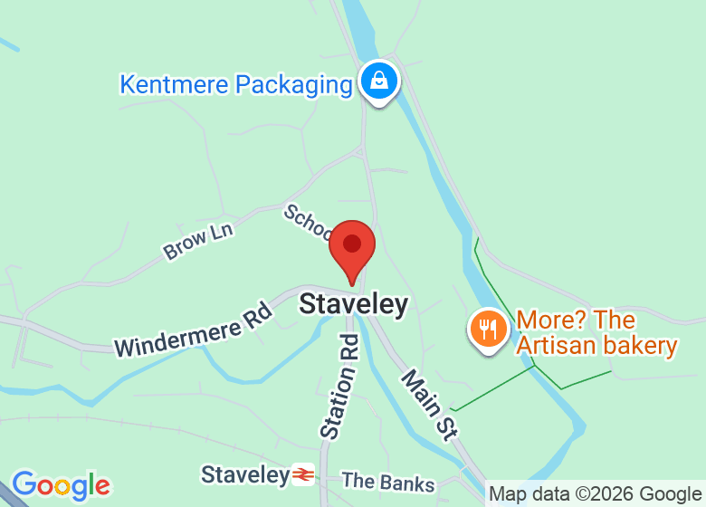 Map showing location of Staveley Village Hall