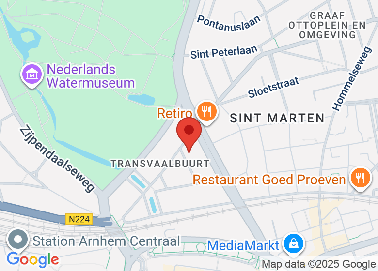 Map showing location of De Vliegende Olifant