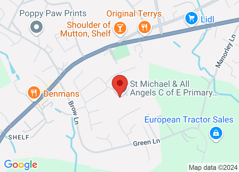 Map showing location of St Michael & All Angels C of East Primary School, Halifax