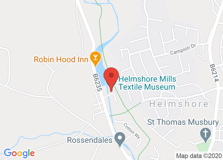 Map showing location of Helmshore Mills Textile Museum