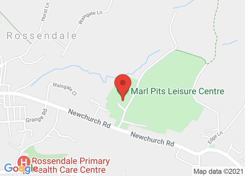 Map showing location of Marl Pits Leisure Centre