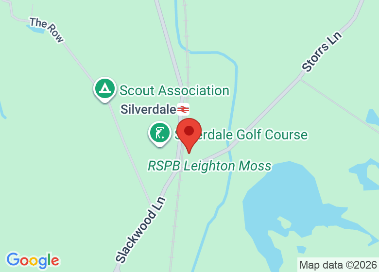 Map showing location of Leighton Moss Parking