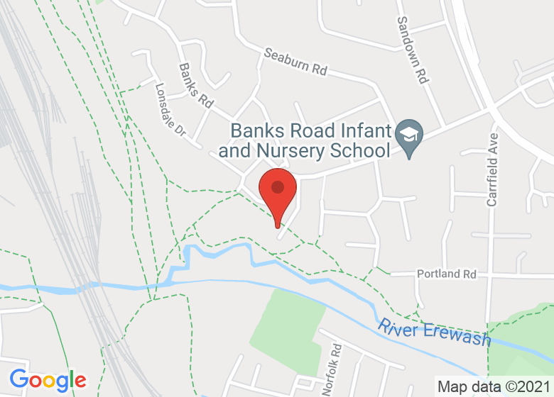 Map showing location of Greenwood Community Centre