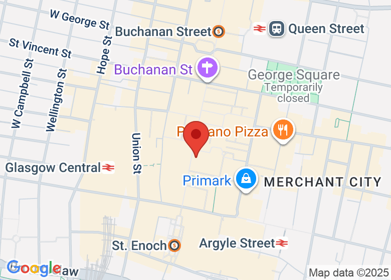 Map showing location of The Delphine Glasgow