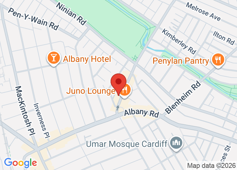 Map showing location of Blossom Cafe