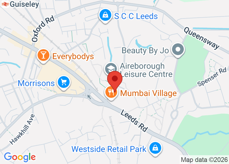 Map showing location of Guiseley Theatre