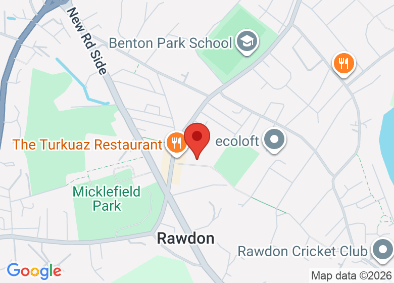 Map showing location of The Secret Garden Rawdon Forest School
