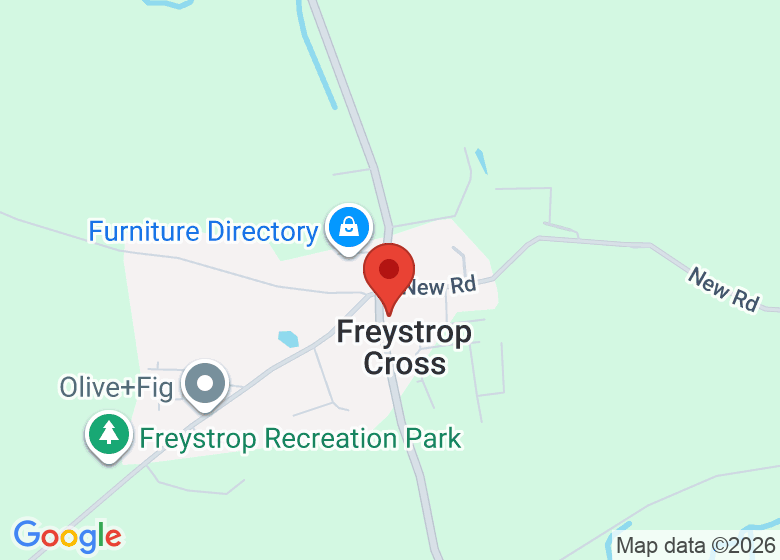Map showing location of Freystrop Village Hall
