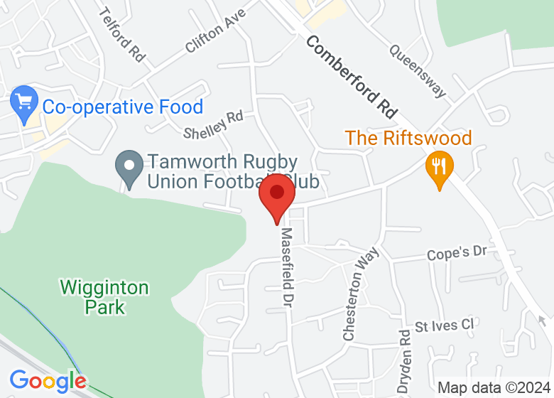 Map showing location of Leyfields Childrens Centre