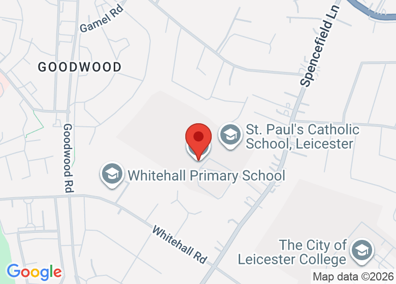 Map showing location of Krishna-Avanti Primary School Leicester