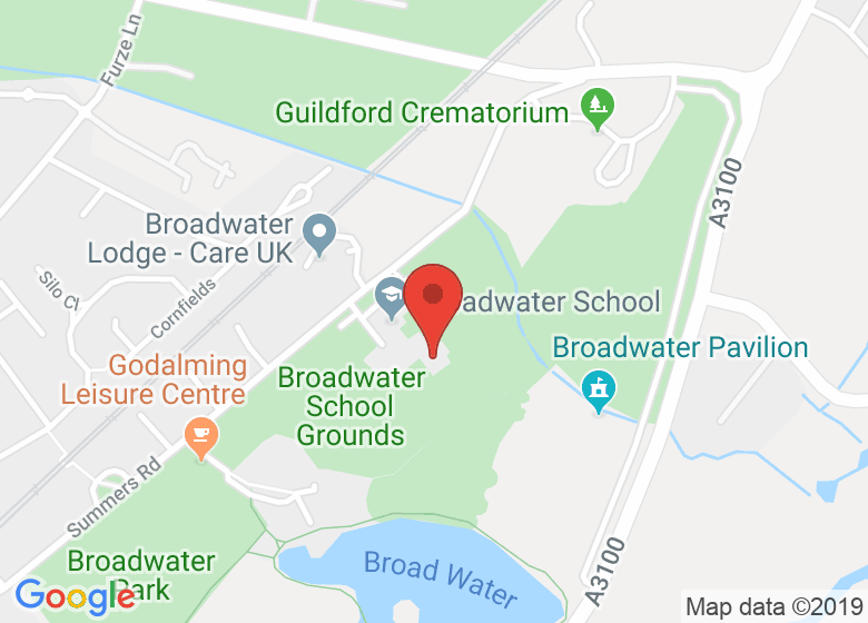 Map showing location of Broadwater School