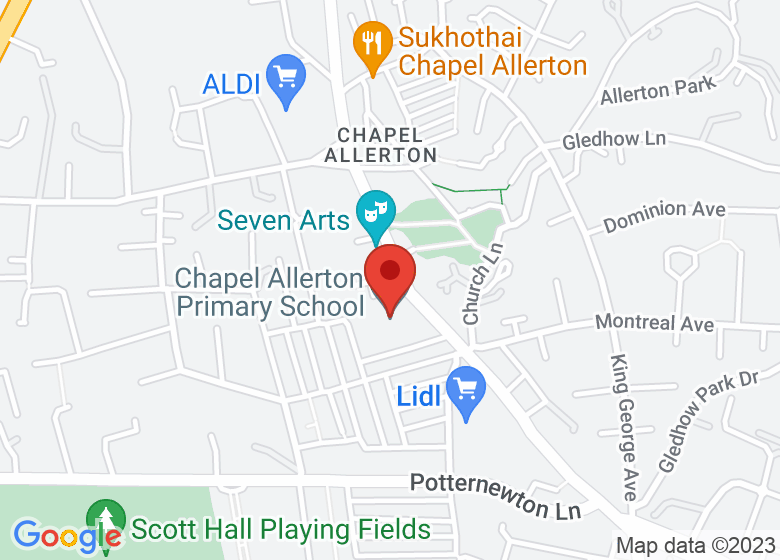 Map showing location of Chapel Allerton Primary School