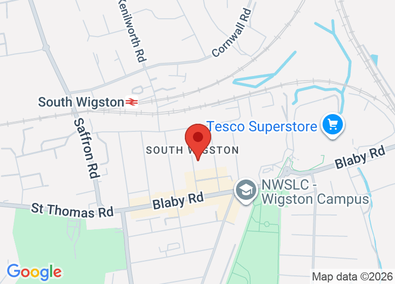 Map showing location of Elliott Hall, South Wigston, For Youth & Community (CIC)