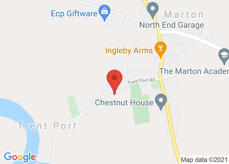 Map showing location of Marton Village Hall