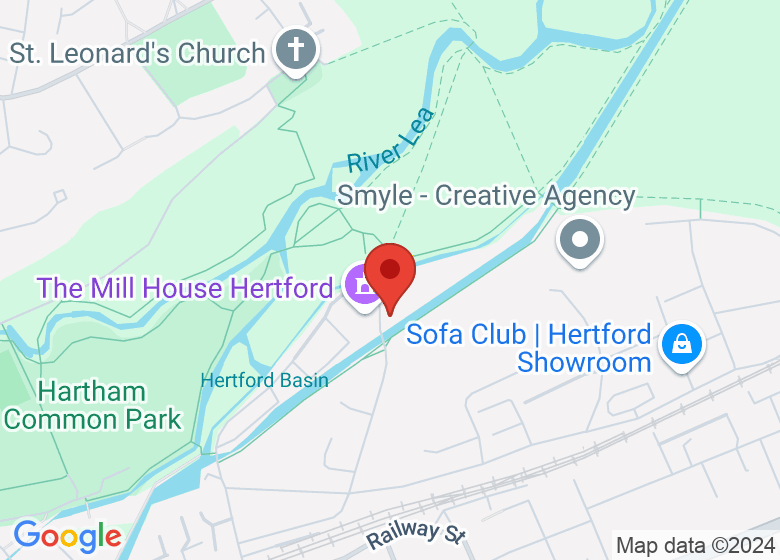 Map showing location of 1st Hertford Scout Group