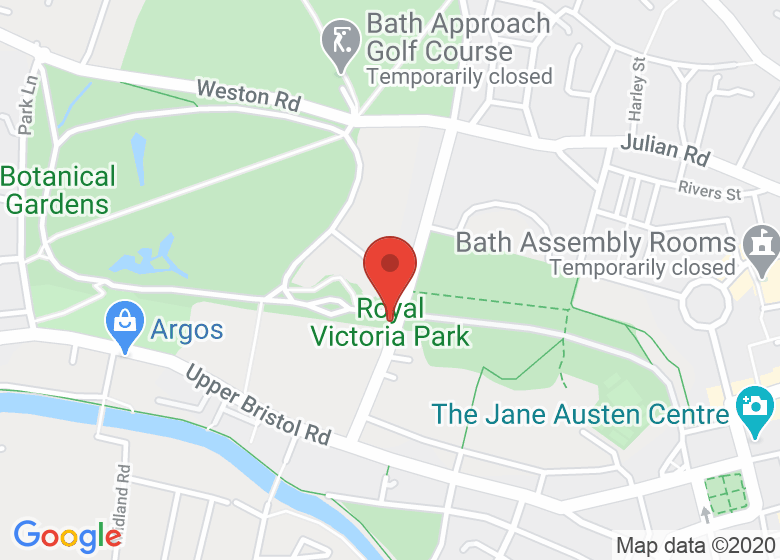 Map showing location of Royal Victoria Park