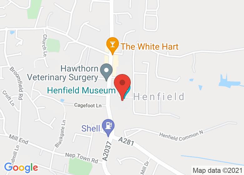 Map showing location of The Henfield Hall