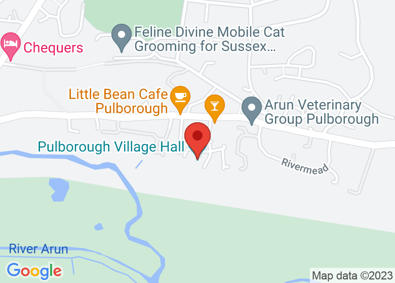 Map showing location of Pulborough Village Hall