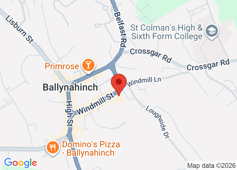 Map showing location of Ballynahinch Community Centre