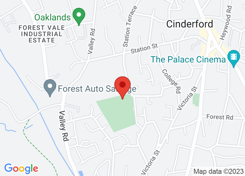Map showing location of Miners Welfare Park