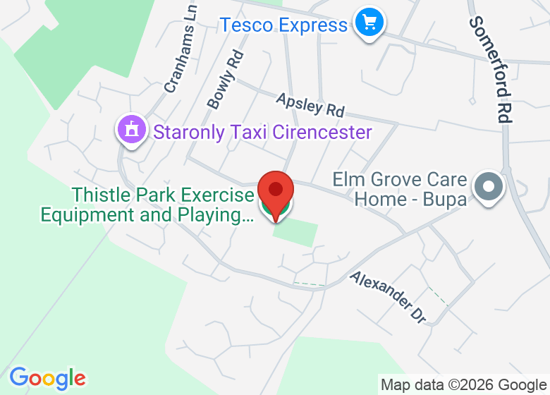 Map showing location of Thistle Park 