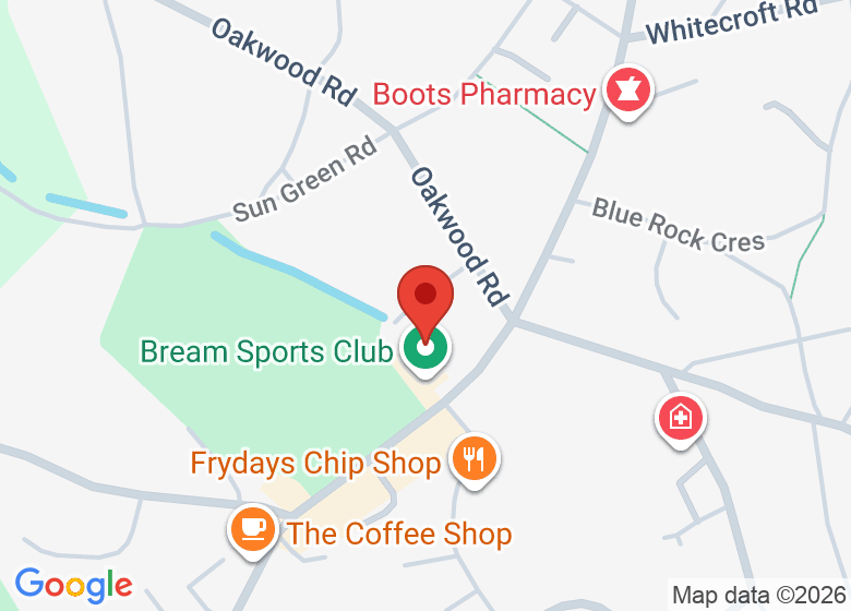 Map showing location of Bream Sports Club