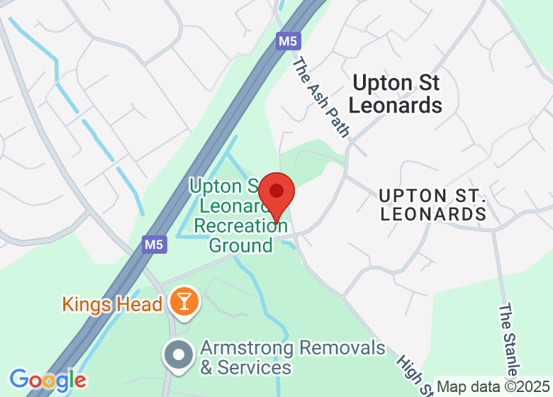 Map showing location of Upton St Leonards Cricket Club