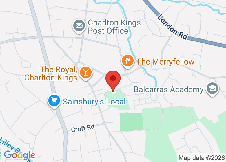 Map showing location of The Kings Hall, Charlton Kings