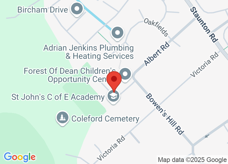 Map showing location of St John's C of E Academy