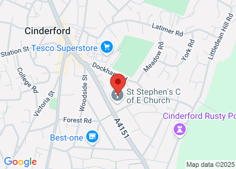 Map showing location of St Stephen's C of E Church