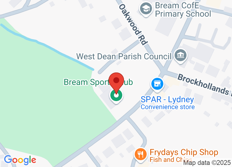 Map showing location of Bream Sports Club