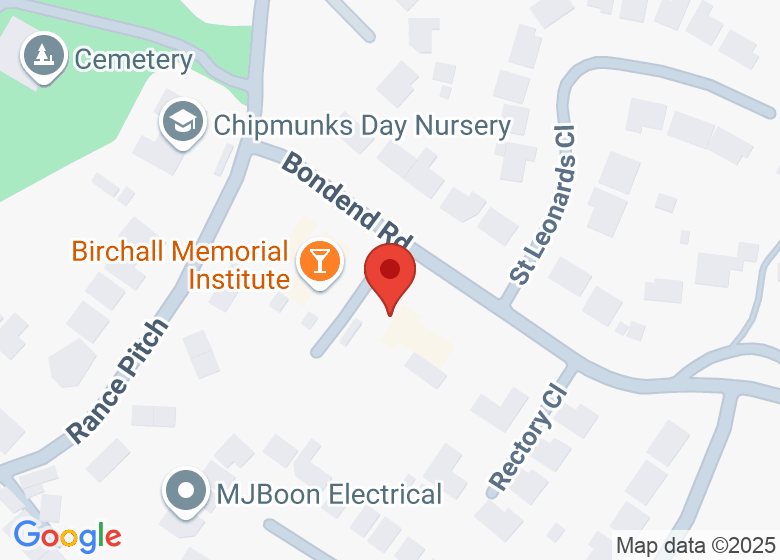 Map showing location of The Village Hall