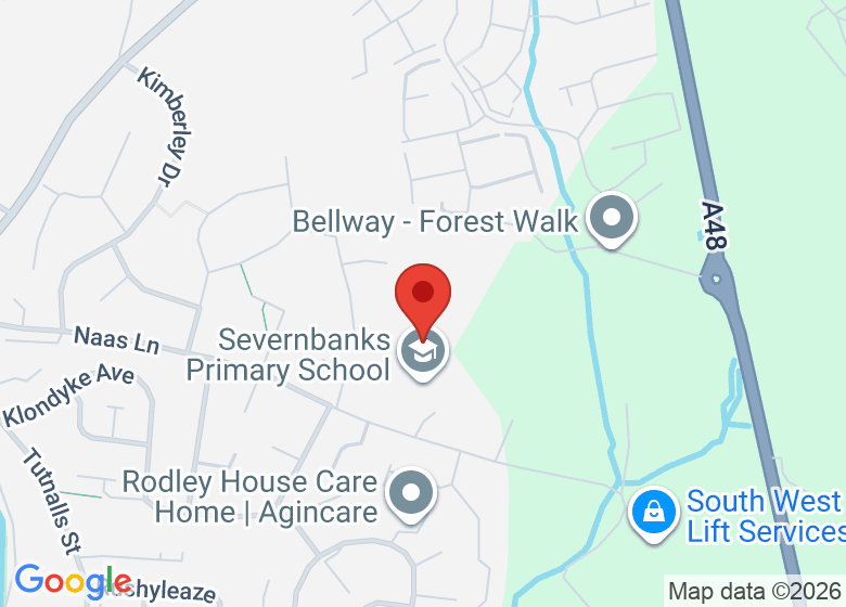 Map showing location of Severnbanks Primary School