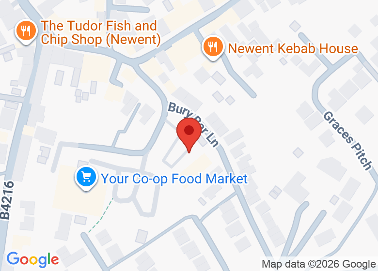 Map showing location of Newent Memorial Hall