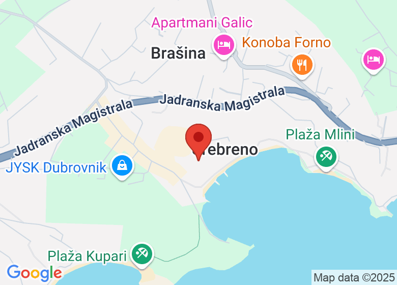 Map showing location of Sheraton Dubrovnik Riviera Hotel